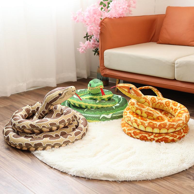 400cm Giant Snakes Plush Toy Simulation Long Python Stuffed Snake Boa Cobra Long Pillows Children Boys Gift Home Decoration