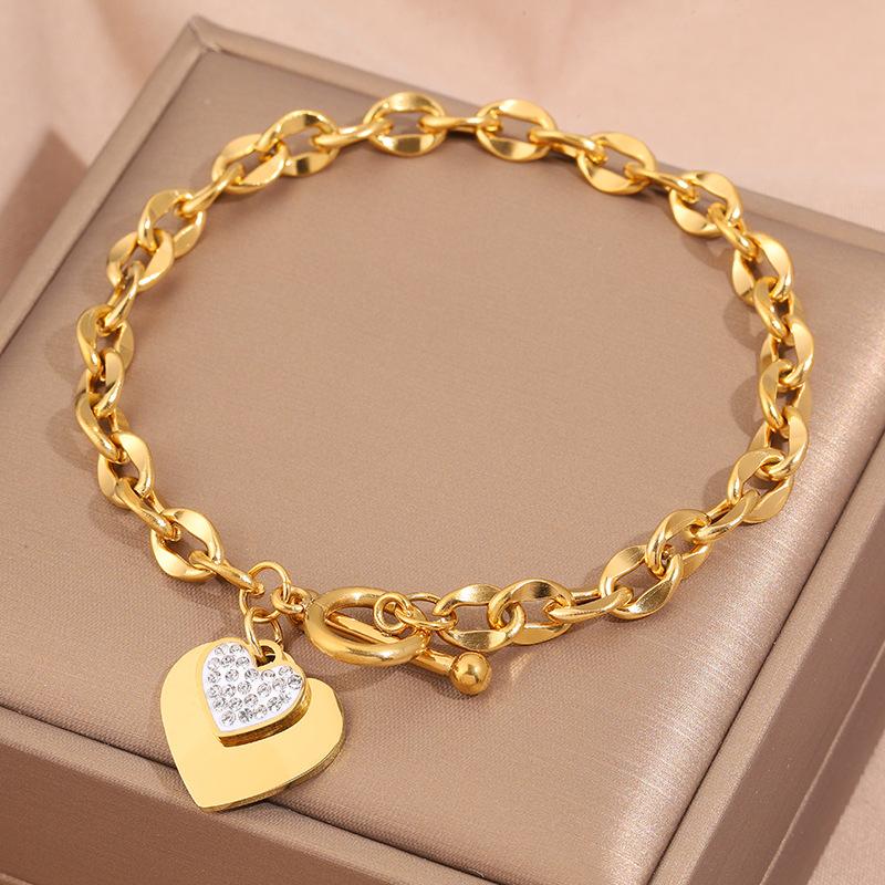Popular bracelet, titanium steel does not fade, love zircon bracelet, high-end female light luxury niche bracelet, bracelet.