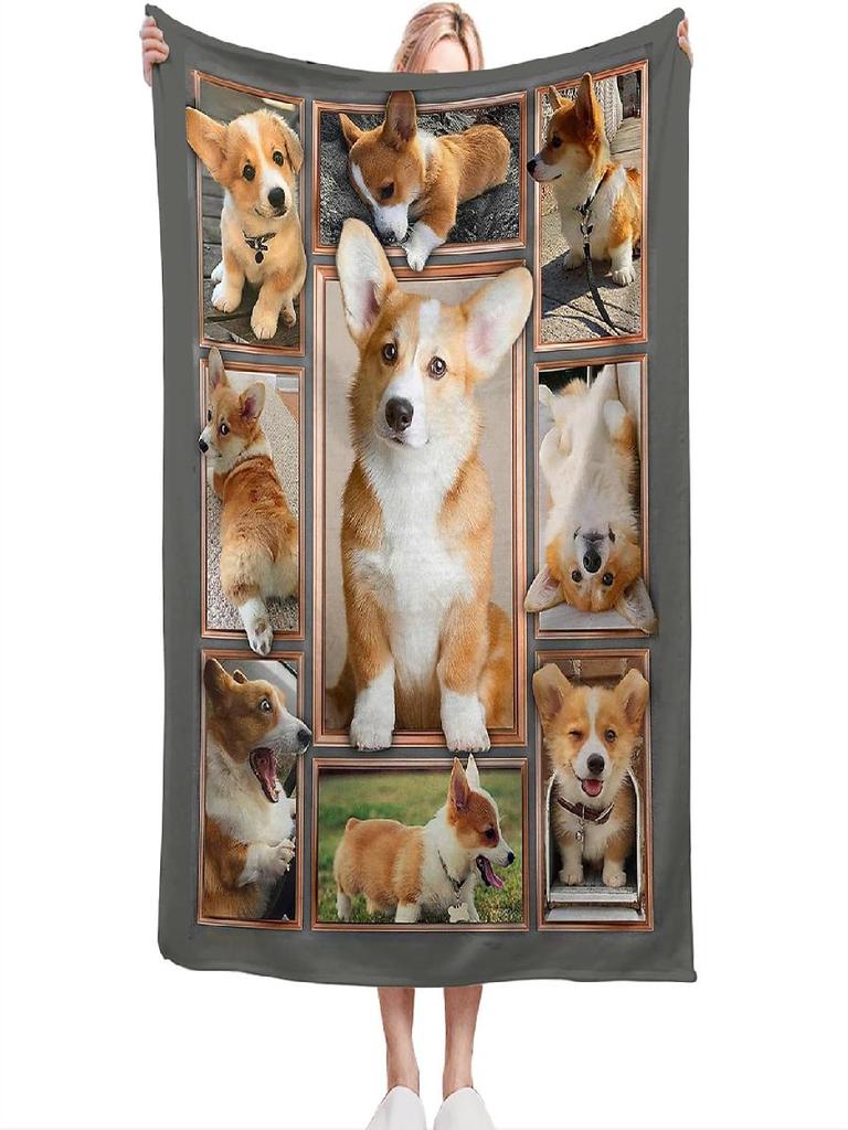 Corgi Throw Blanket Soft Cozy Fleece Blanket for Couch Bed or Sofa Cute Corgi Dog Gift for Women Girls Kids and Adults x