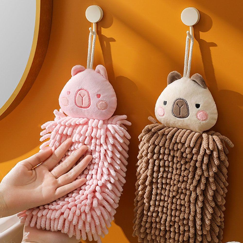 Wall-Mounted Capybara Hanging Hand Towels Thickened Kitchen Microfiber Towels  Dishcloth