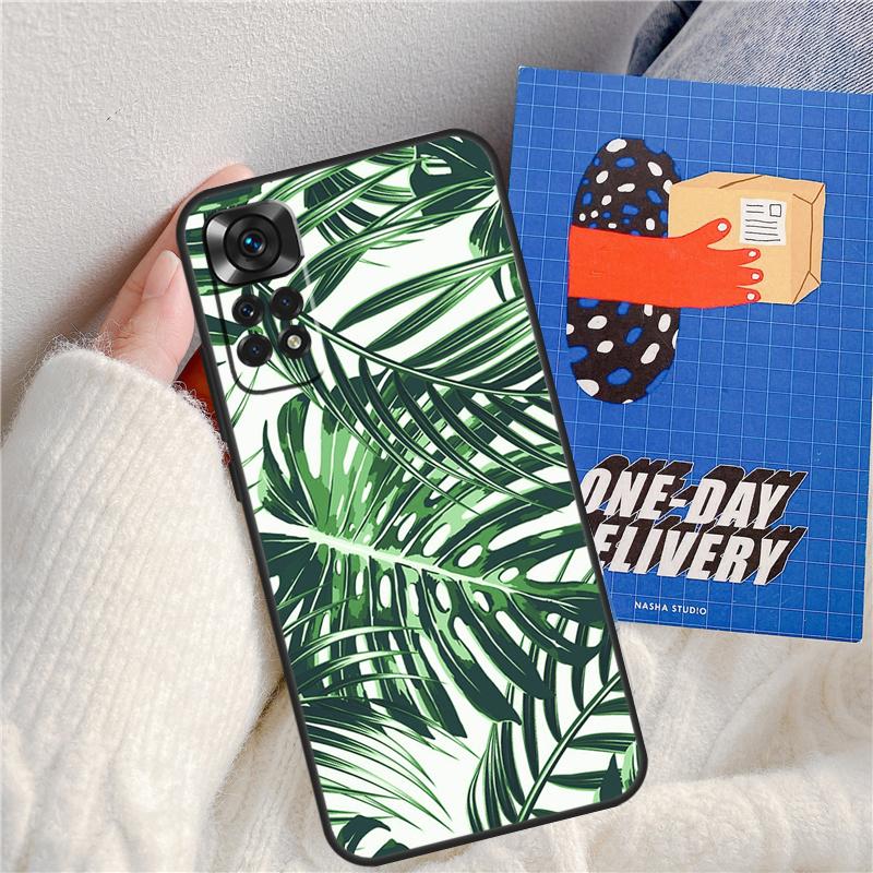 Tropical Green Plant Leaf Funda For Xiaomi Redmi Note 11 9 10 12 13 14 Pro 9S 10S 11S 12S Redmi 13C 10C 12C 14C Case