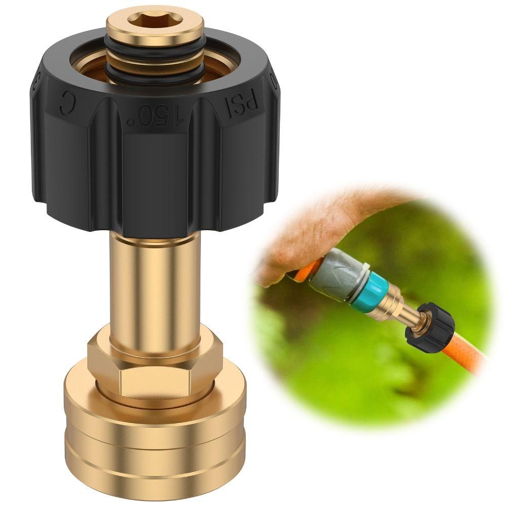 M22-14Mm X 3/4 Inch Garden Hose Adaptor High Pressure Brass Garden Hose Connector Quick Connect Pressure Washer Connector