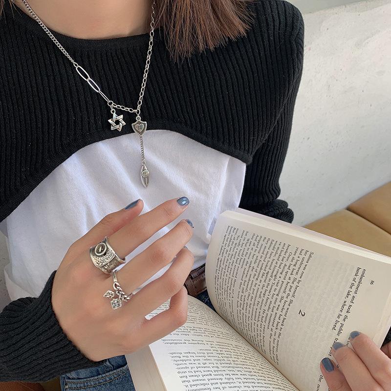 925 Sterling Elegant Silver Retro Geometric Wide Ring Handmade For Unique Gift