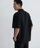 Musinsa Standard Relaxed Linen-Like Short Sleeve Shirt [Black]