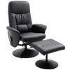 Relax Armchair with Stool, Swivel TV Armchair with 10 Massage Points, Reclining Function, Massage Armchair with Remote Control, Side Pocket, Black