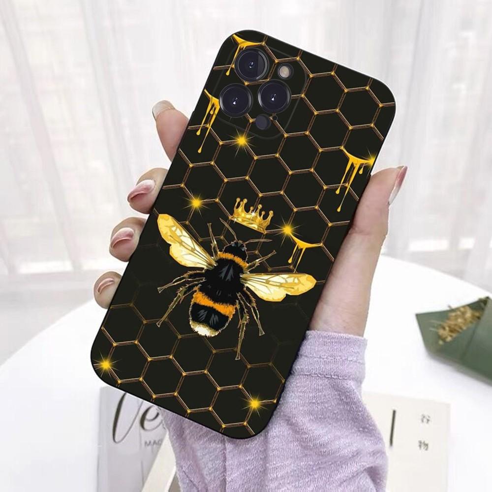 Bees Art Printing Phone Case For iPhone 15 6 7 8 Plus 11 12 13 14 Pro SE 2020 MAX Mini X XS XR Back Funda Cover
