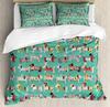 3pcs Bedding Set Dog Pug Cartoon Home Textile Duvet Cover Pillow Case Boy Kid Teen Girl Bedding Covers Set