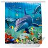 Ocean Shower Curtain Liner,Sea Theme Shower Curtain with 12 Hooks, Washable Dolphin Waterproof Shower Curtain for Bathroom Decor