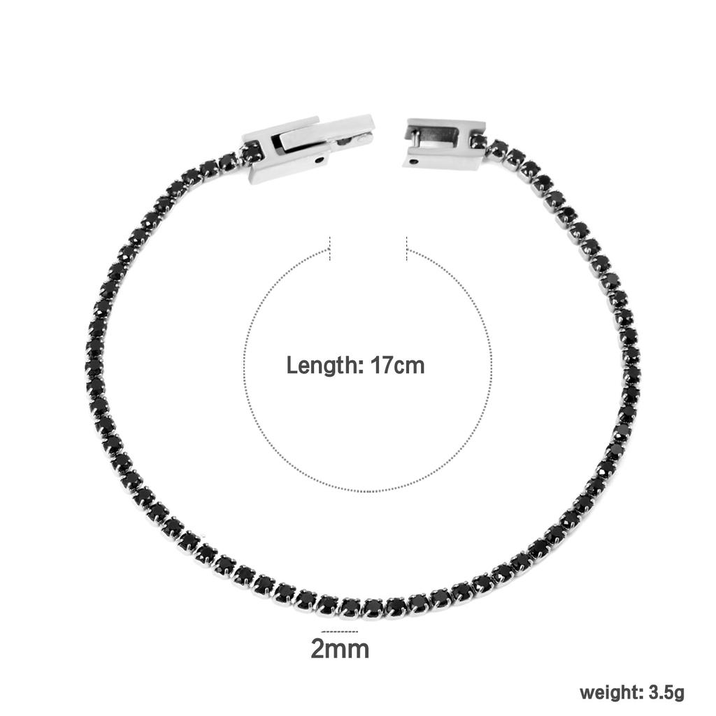 Fashion temperament zircon bracelet elegant light luxury versatile round colored diamond tennis bracelet jewelry women