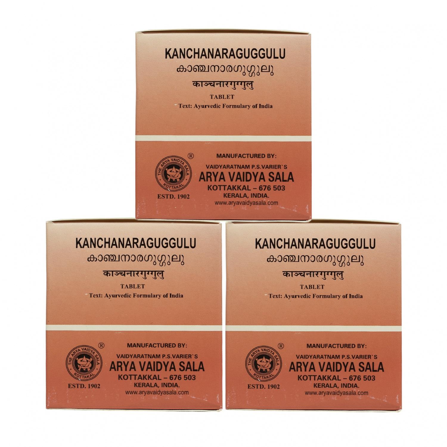 

Набір Канчанара Гуггул (3 х 100 таб), Kanchanaraguggulu Set, Kottakkal Ayurveda
