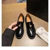 Whole Cowhide~ Thick-soled Camellia Jk Small Leather Shoes, Women's Small Gold Buckle, One Pedal, Lazy with Skirt, Genuine Leather Loafers