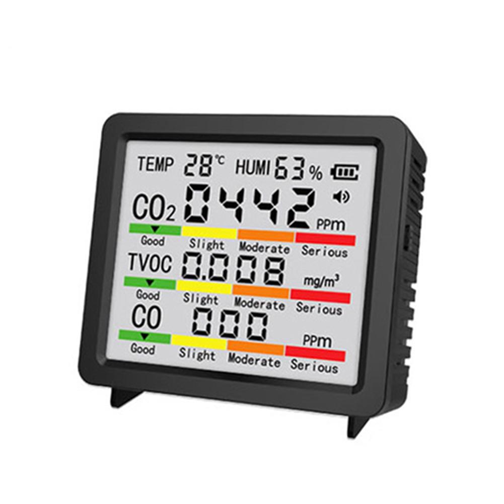 4 Inch LCD Portable Air Quality Monitor Thermohygrometer CO2s HCHO TVOC Detector Temperature Humidity Measuring Tool Kit