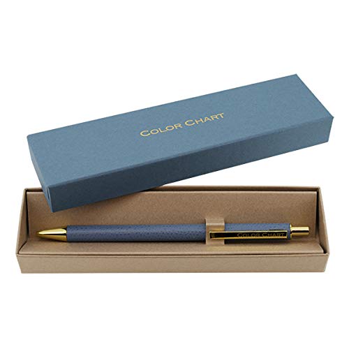 Color Chart Leather-Wrapped Ballpoint Pen (Blue Mist)