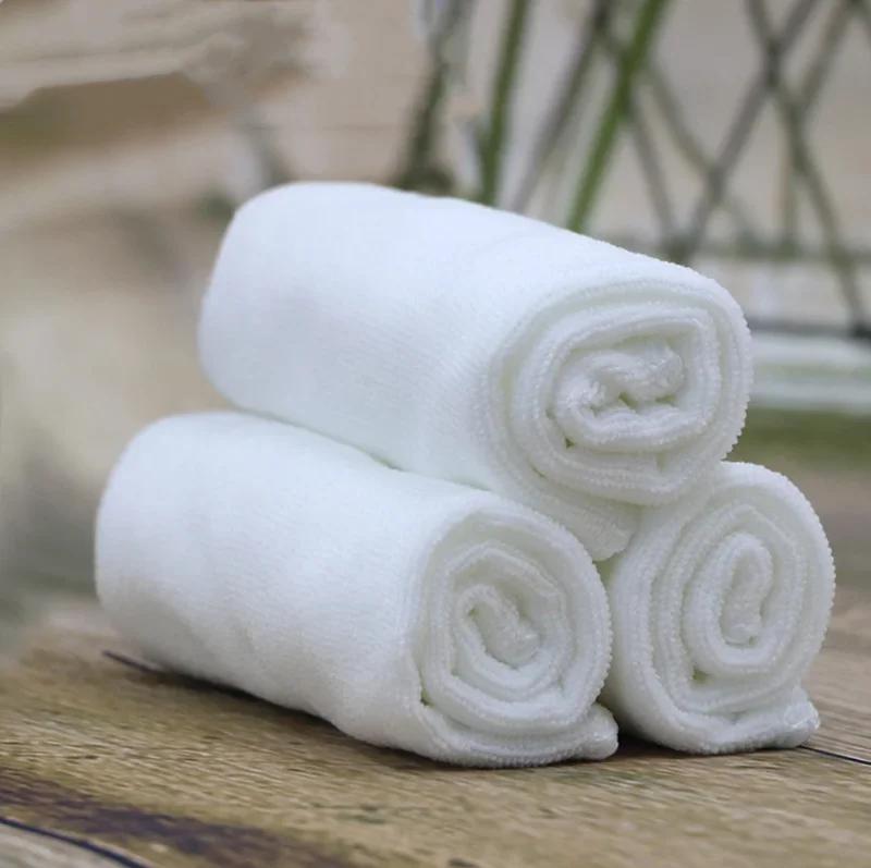 White Soft Microfiber Fabric Face Towel Hotel Bath Towel Wash Cloths Hand Towels Portable Multifunctional Cleaning Towel