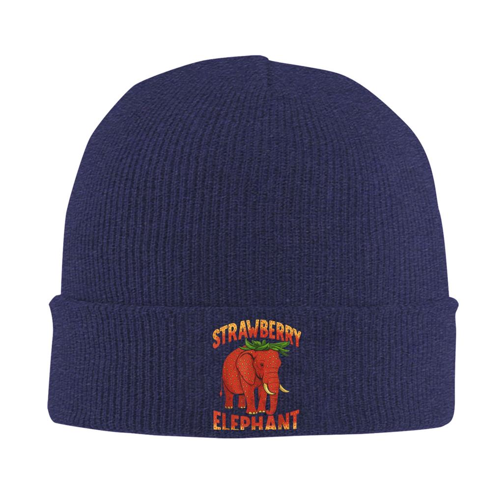 Italian Strawberry Elephant Meme Beanie Hats Bonnet Hats Adult Unisex Vintage Skullies Beanies Winter Printed Head Wrap Caps