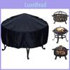 Round Fire Pit Cover With Oxford Cloth Waterproof Dustproof Uv Resistant For Garden Bbq