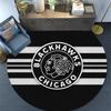Chicago Blackhawks Rundteppich, Teppich für Wohnzimmer Schlafzimmer Sofa Spielzimmer Dekor, Rutschfeste Bodenmatte