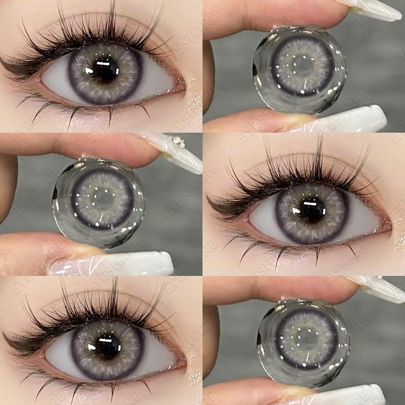 Eyeshare 1 Pair Miki Brown Contact Lenses Colored Lens Soft Contacts With Case Yearly Makeup