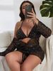 Dames Plus-size Strakke Backless Drie Delige Sexy Bikini Zwempak