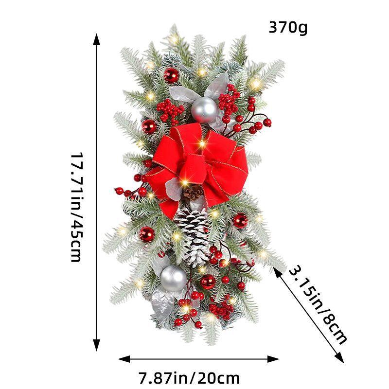 Weihnachtskranz Rattan Türvorhang Anhänger Zuhause LED Leuchtend Treppe Über Kopf Dekorativ Türhänger Weihnachtsdekorationen