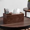 Amgo Walnut Tissue Box Table Napkin Dispenser Wood Paper Holder DecorativeHome Office Hotel