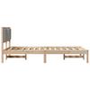 Bed Frame Light Grey 120 x 190 cm Solid Pine Wood