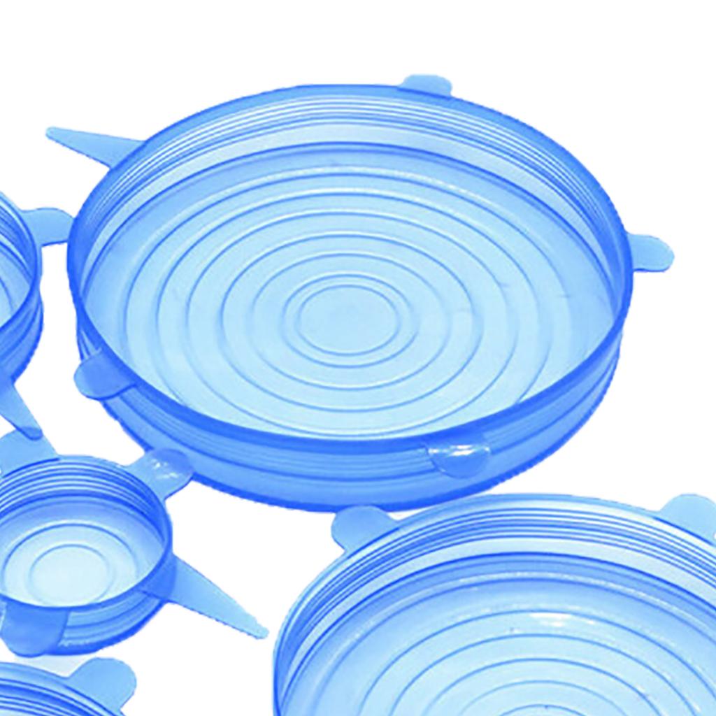 6 Pcs Bowl Silicone Cover Multifunctional Stretchable Heat Resistant Round Reusable Bowl Lid Containers Cover for