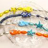 Playful Clownfish Pendant On A Delicate Beaded Chain Stylish Clownfish Necklace on Wax Rope Delicate Neckchain Jewelry