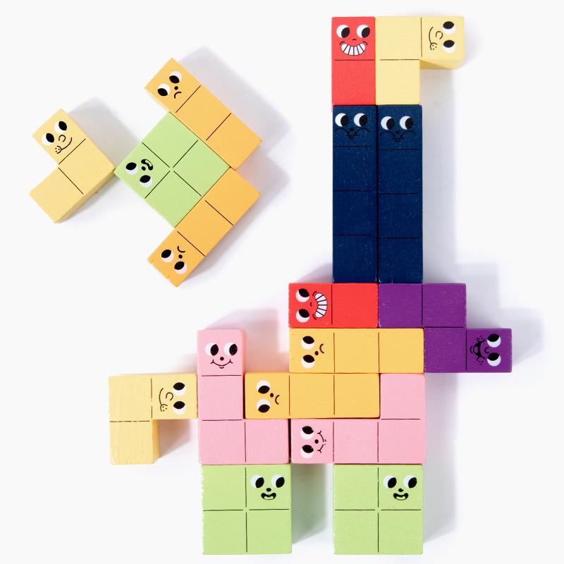 

Children s Geometric Logic Building Blocks: 3D Spatial Thinking Wooden Toy
