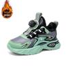 2025 Winter Boys' Leather Sports Shoes - Velvet Lined, Big Cotton, Student Running Shoes