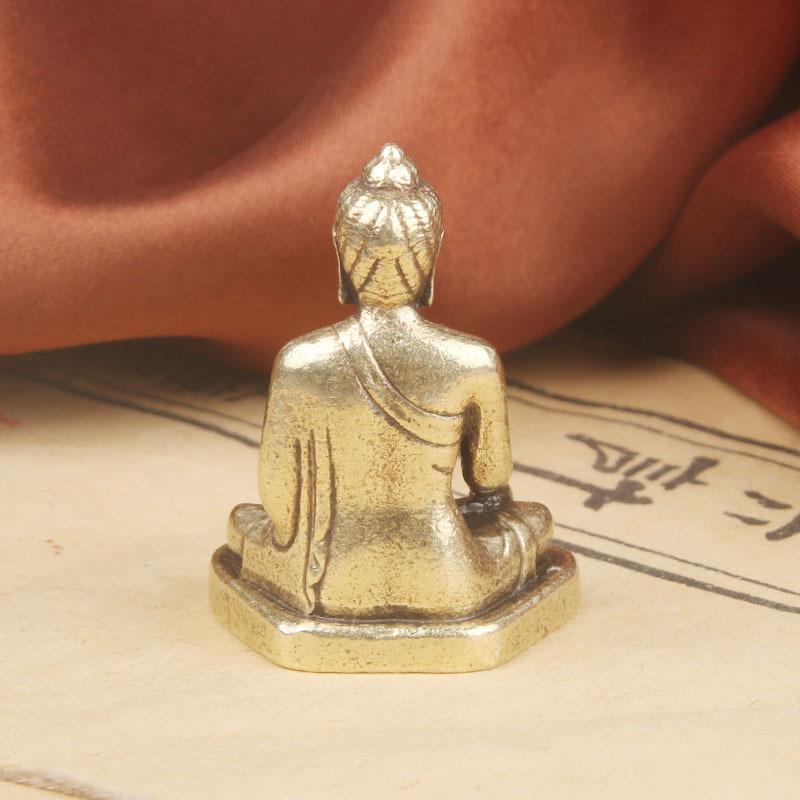 Brass Medicine Desktop Ornament Copper Sculpture Religious Worship God Statue Craft Pocket Buddha Old Coppe