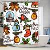 Tu Christmas Shower Curtain Festive Holiday Decor Winter Themed Bathroom Set Cozy Home Decor Xmas Pattern Waterproof Fabric