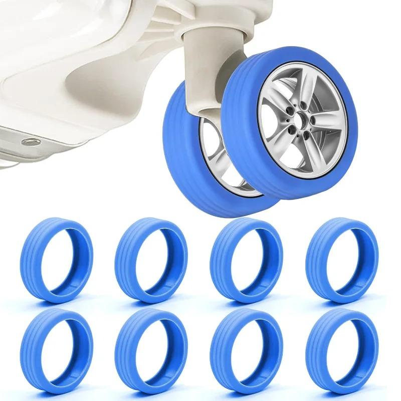4PCS/Set Silicone Suitcase Wheels Protection Cover with Silent Sound Reduce Noise Trolley Box Luggage Caster Shoes Casters Cover