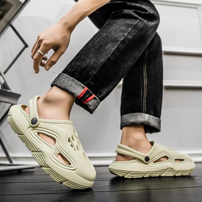 Fashion Summer Men Sandals Light EVA Men's Casual Shoes Hole Shoes Clogs Lovers Home Garden Outdoor Male Beach Flat Slippers Big Size 45