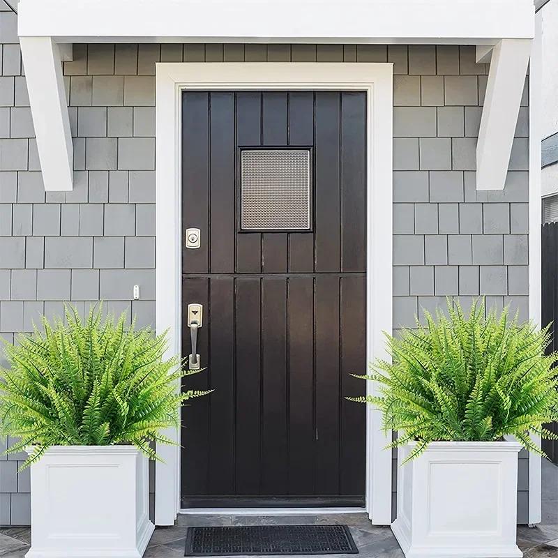 2-32 STÜCKE Künstliche Boston Falsche Farnpflanzen Büsche Falsche Pflanzen Sträucher Grünzeug UV-Beständig für Haus Büro Garten Innen Deko