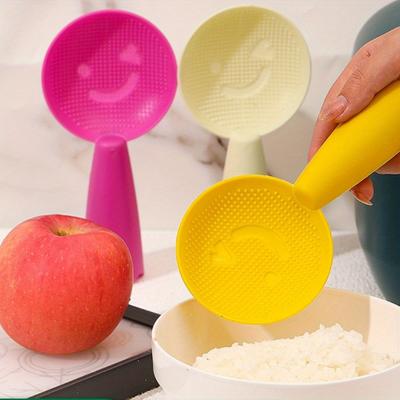 1 PC Rice Spoon Non-stick Rice Smiley Soup Spoon Rice Cooker Standable Spoon Cute Kitchen Kitchen Items