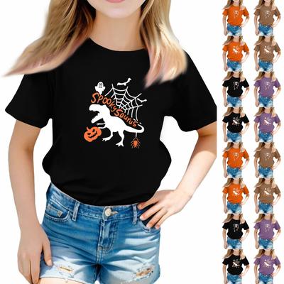 Toddler Girl Boy T-Shirts Halloween Day Kids Top Boys And Girls Printed Short Sleeved T-shirt