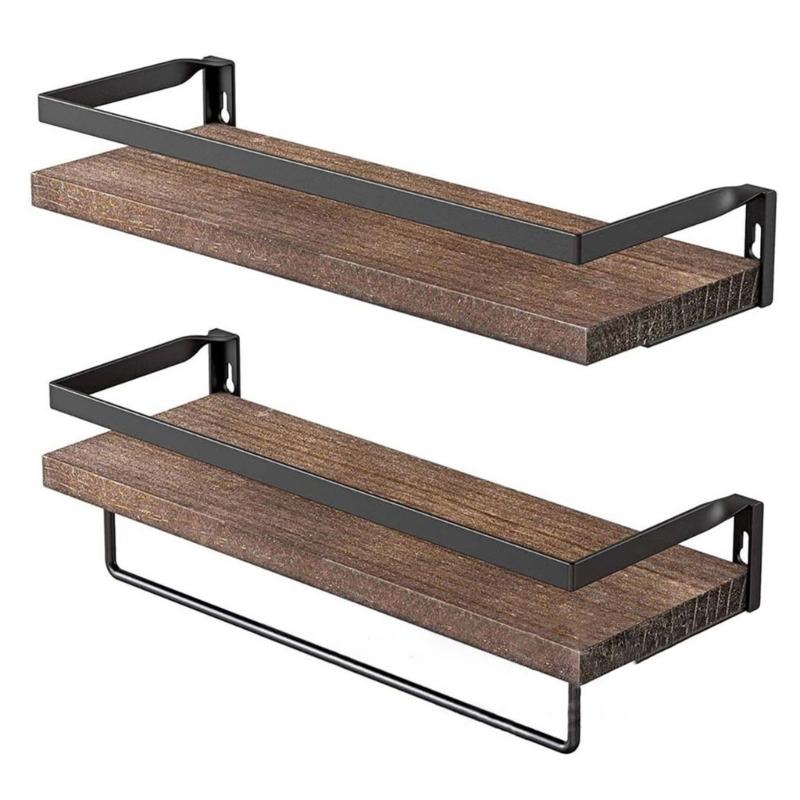 Sturdy Wall Mounted Floating Shelves Multipurpose Floating Shelves Practical Wood Wall Mounted Holder for Bathroom