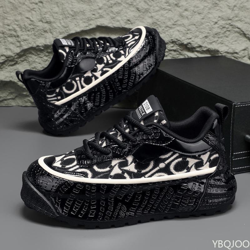 Trendy Thick Soled Men's Shoes 2025 Spring New Height Increasing Breathable Sports and Leisure Men's Vulcanized Shoes Sneakers