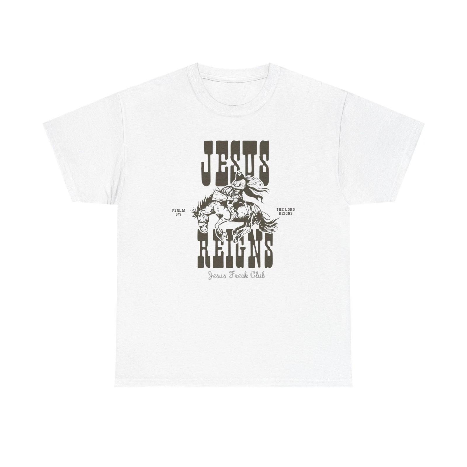 Jesus Reigns Graphic T Shirt ALL SIZES Tee Unisex Heavy Cotton S