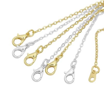 Brass Necklace Extension Chain Bulk Bracelet Extended Chains Tail Extender With Lobster Clasp For DIY Jewelry Making Findings