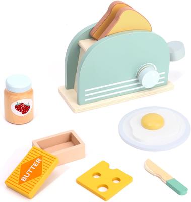 Wooden Simulation Kitchen Toy Set Pretend To Cook Play House Early Education Toy Bread Machine for Kids  Christmas Gifts