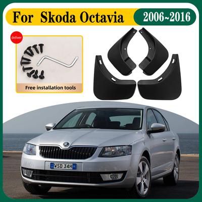 Car Mud Flap For Skoda Octavia MK2 MK3 Scout 2006~2016 4Pcs Car Anti-splash Mudguards Splash Guard Front Rear Fender Accessories