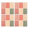 4 Set Christmas Wrapping Paper 27.6x19.7in Classic Patterns DIY Kraft Material Decorative Craft Wrapping Paper
