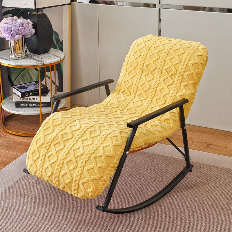 Elastic Plush Rocking Chair Cover Thicken Soft Warm Chair Protector Furniture Cover Balcony Lazy Sofa Lounge Chair Cover