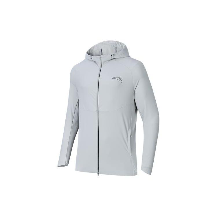 

Anta Logo Print Zip-Up Hooded Jacket Мужские куртки Cloud-Grey 152315602-1