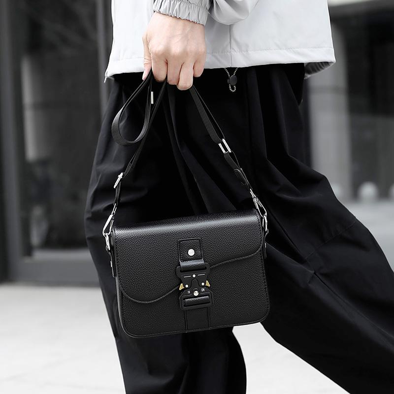 High-End Men's Stylish Crossbody Bag PU Leather Sling Bag Minimalist Business Shoulder Bag Perfect for Daily Commute Travel