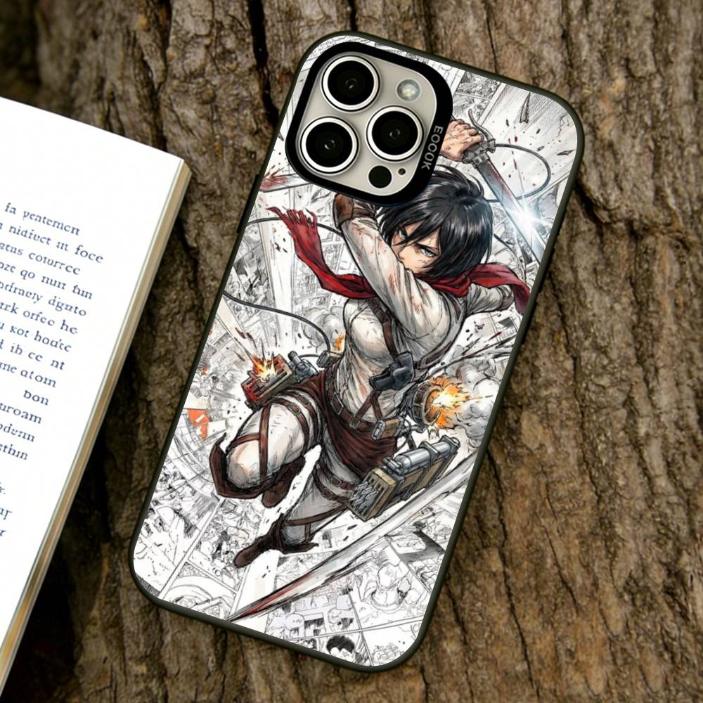 Mikasa Ackerman Phone Case For iPhone 17,16,15,14,13,12,11 Plus,Pro Max,XS,Colorful Silver Phone Case Funda Cover