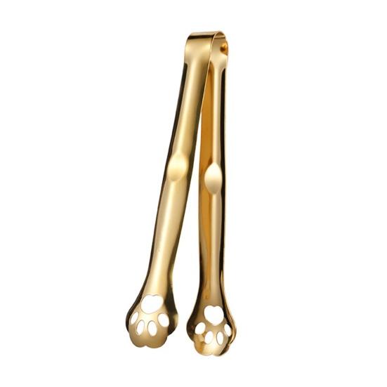 Jijijing Stainless Steel Clip Tongs, Cat Paw Shape, Durable Kitchen Utensils, Heat Resistant Appetizer for Snacks Dessert Ice Candy