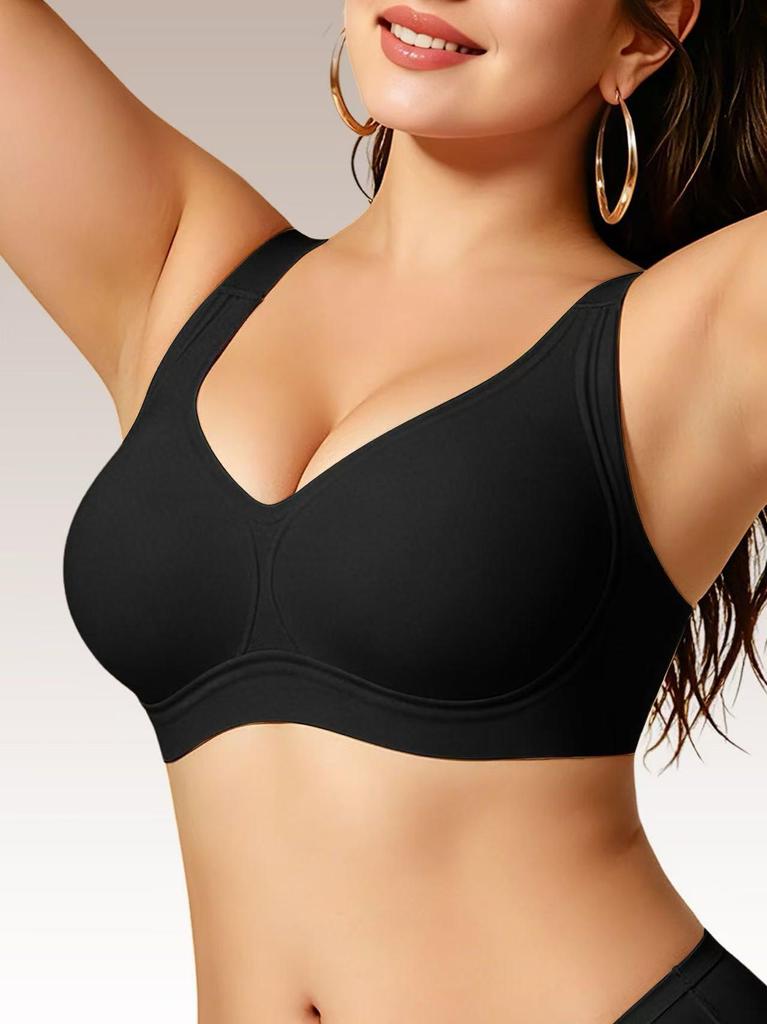 Wireless Soft Support Seamless Bra for Plus Size Women – Comfortable Fit for Large Busts